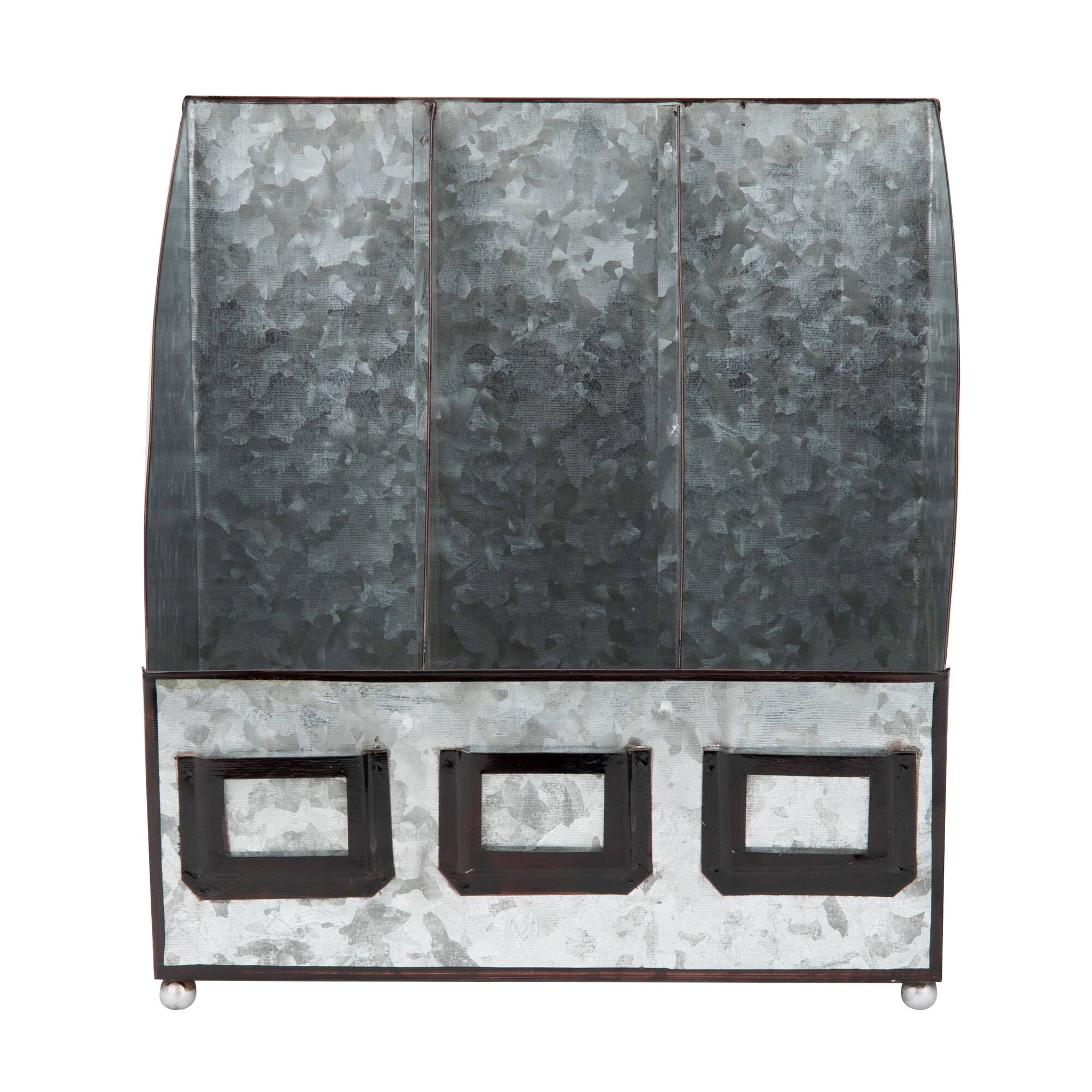 Mind Reader Silver Rustic Magazine Organizer